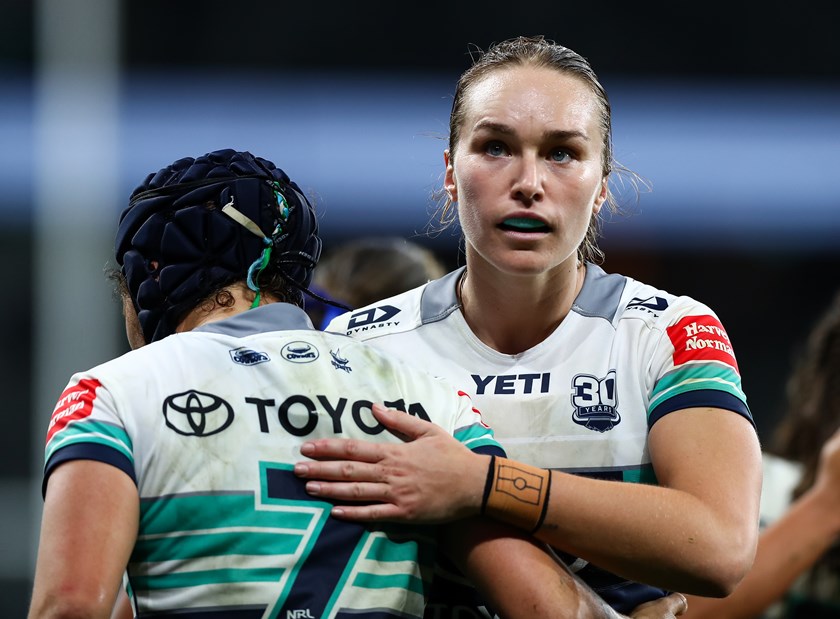 After being recalled at five-eighth, Kirra Dib has formed a winning Cowboys halves pairing with Tahlulah Tillett. 
