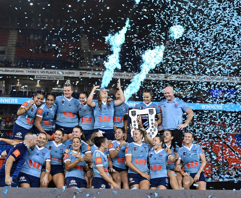 Newcastle fans stayed around to watch the NSW Blues lift the State of Origin Shield even though they couldn't complete at 3-0 series whitewash. 