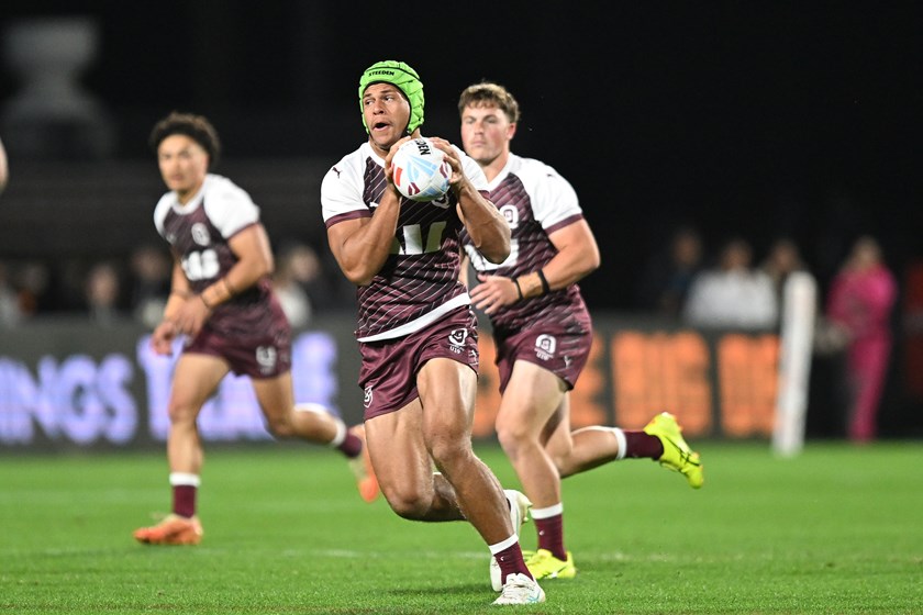 Cooper Bai in action for the Queensland U19s team. The Junior Kumuls representative will make his NRL debut for the Titans in Round 27.