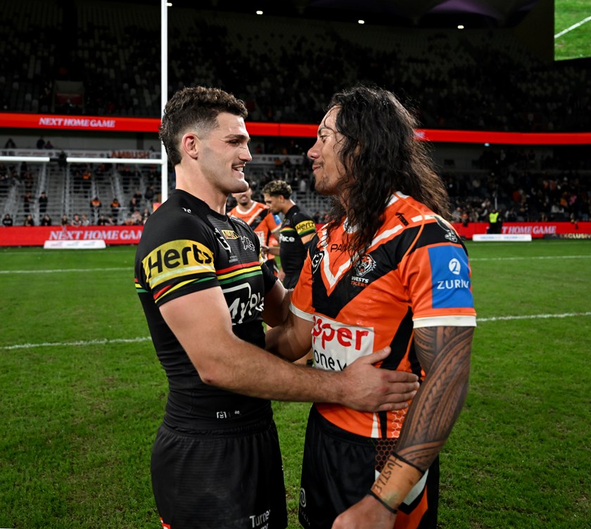 Nathan Cleary and Jarome Luai are reunited as the Blues halves for Origin II just a week after playing their first NRL match against each other.